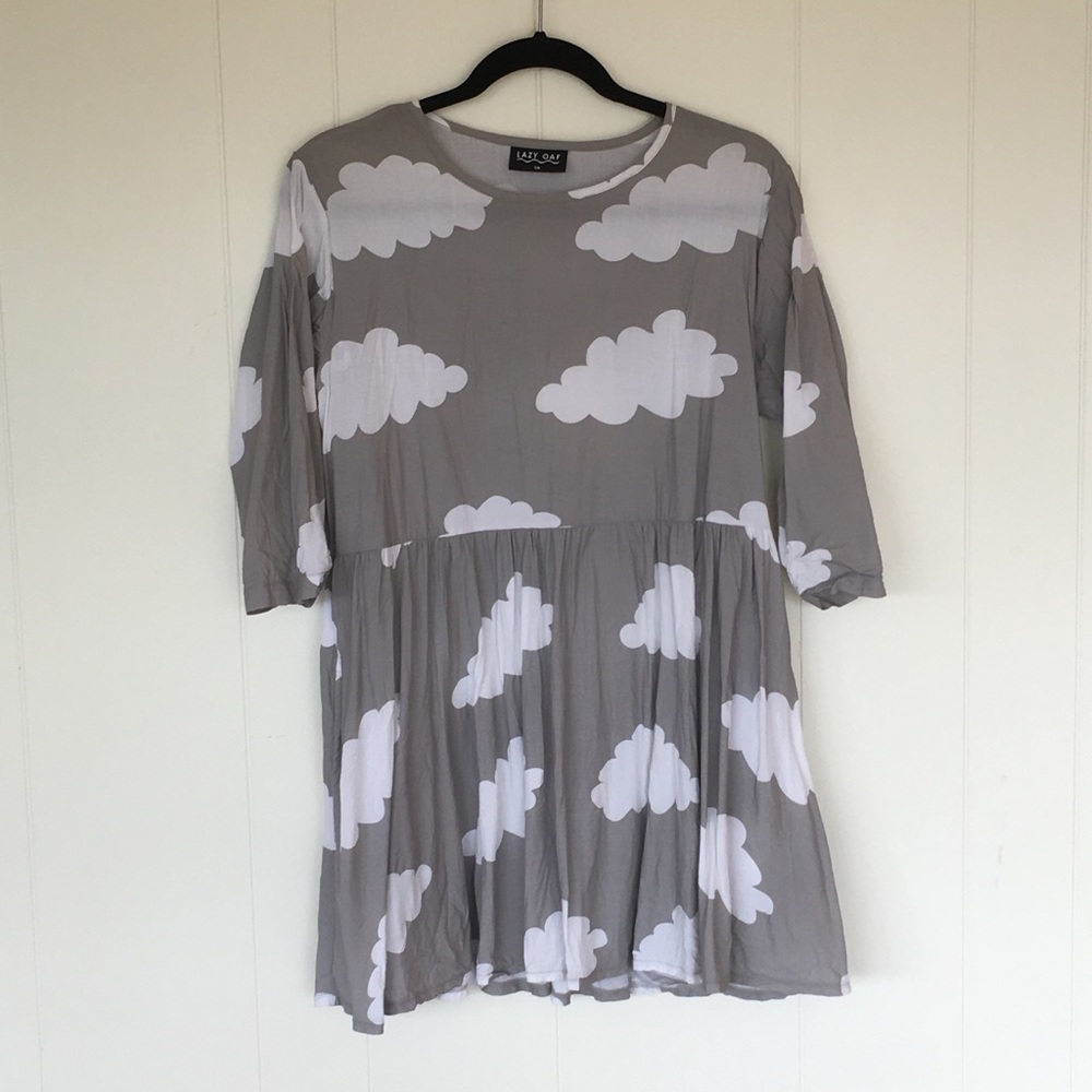 Lazy Oaf Dress with All Over Cloud Print